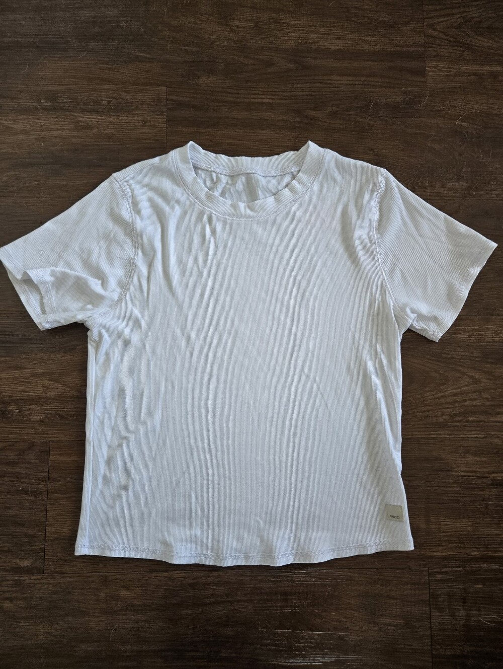 Vuori White Ribbed Pose Tshirt